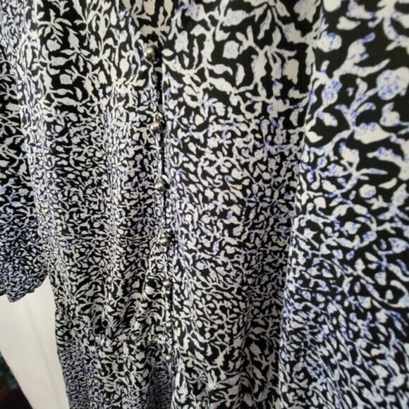 Banana Republic Peplum Blouse Medium BOHO gathered Peasant puff slvs see desc! - Picture 5 of 11